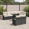 vidaXL Conjunto de Sof&aacute; de Jardim 9 pcs Preto Rattan Sint&eacute;tico