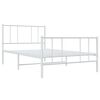 vidaXL Estrutura de cama com cabeceira e p&eacute;s 90x190 cm metal branco