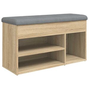 vidaXL Banco sapateira 82x32x45,5 cm derivados madeira carvalho sonoma