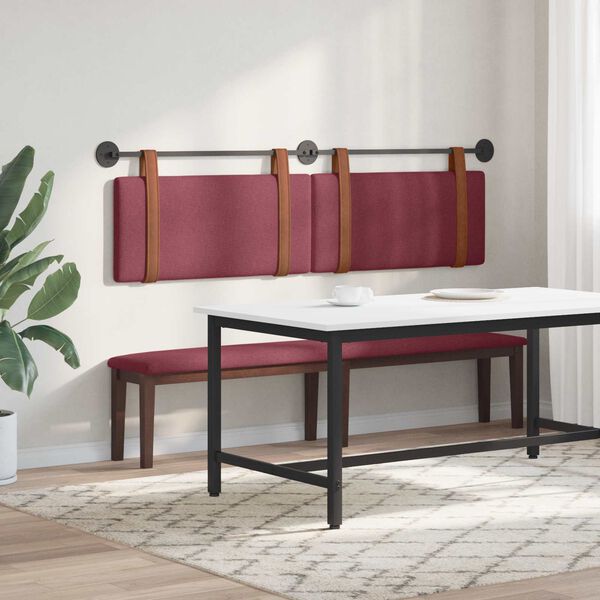 vidaXL Cabeceira Suspensa Vinho Vermelho 170 x 55 x 5 cm PU Antigo