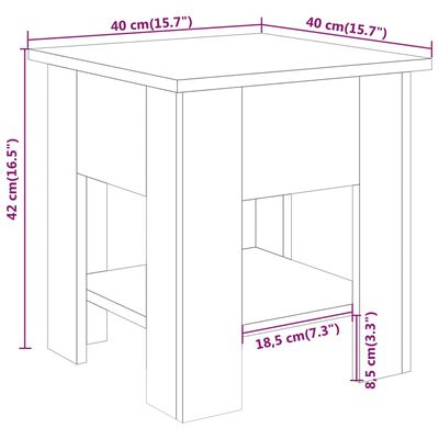 vidaXL Mesa de centro 40x40x42 cm madeira processada branco