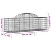vidaXL Cestos gabi&atilde;o arqueados 10pcs 200x50x60/80 cm ferro galvanizado