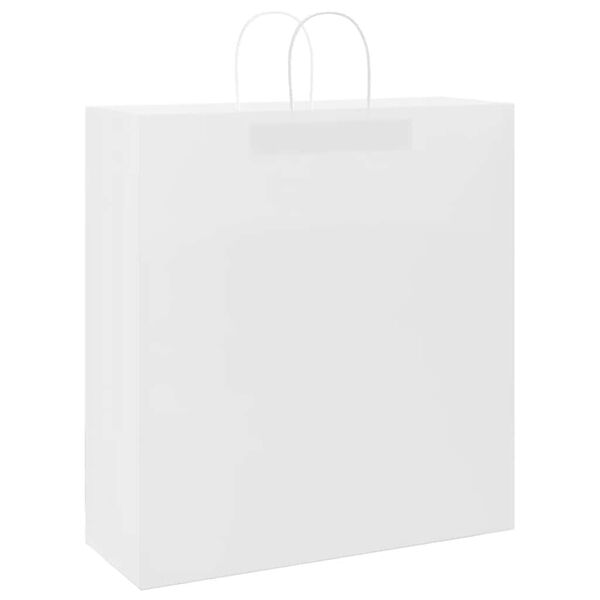 vidaXL Sacos de papel 250 unid com alças branco 45x17x48 cm