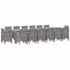 vidaXL Conjunto de Jantar para Jardim 15 unid. Cinzento-claro
