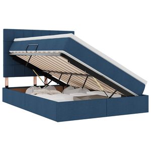 vidaXL Cama com arruma&ccedil;&atilde;o e colch&atilde;o Azul 140 x 190 cm Poli&eacute;ster