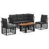 vidaXL Conjunto de Sof&aacute; de Jardim 6 unid. Preto e Cinza Escuro vime PE