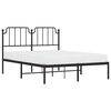 vidaXL Estrutura de cama com cabeceira 135x190 cm metal preto