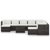 vidaXL 11pcs conj. lounge jardim + almofad&otilde;es madeira impreg. cinzento