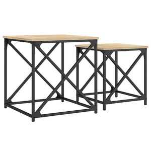 vidaXL Mesas de centro encastrar 2 pcs deriv. madeira carvalho sonoma