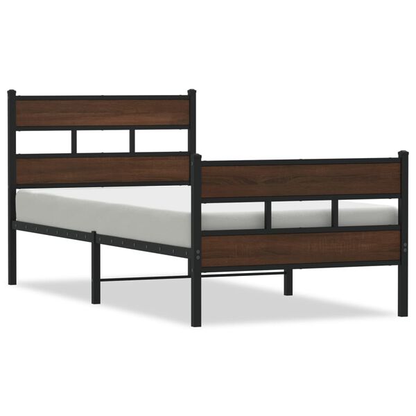 vidaXL Cama sem colch&atilde;o com cabeceira e p&eacute;s 75x190 cm