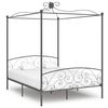 vidaXL Estrutura de cama com dossel 180x200 cm metal cinzento