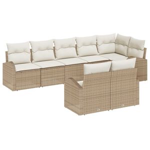 vidaXL Conjunto de Sof&aacute; de Jardim Bege e Creme 55 x 55 x 37 cm vime PE