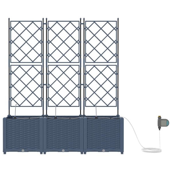 vidaXL Vaso de Jardim 4 pcs Cinzeto 120 x 120 x 142 cm A&ccedil;o