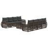 vidaXL Conjunto de Sof&aacute; de Jardim 9 unid. Cinzento vime PE