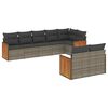 vidaXL 8 pcs conjunto sof&aacute;s de jardim c/ almofad&otilde;es vime PE cinzento