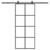 vidaXL Porta deslizante c/ conj. ferragens 90x205cm vidro ESG/alum&iacute;nio
