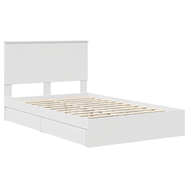 vidaXL Cama com Armazenamento Branco 120 x 200 cm Madeira processada