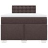 vidaXL Cama boxspring com colch&atilde;o 120x190 cm tecido castanho-escuro
