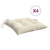 vidaXL Almofadões de cadeira 4 pcs 40x40x7cm tecido oxford branco nata