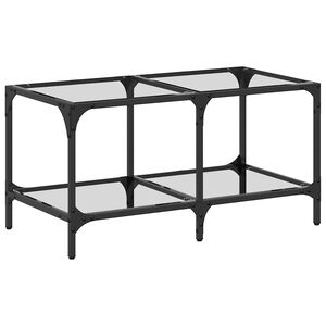 vidaXL Mesa de centro c/ topo em vidro transparente 78,5x40x40 cm a&ccedil;o