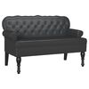 vidaXL Banco Chesterfield Preto 119,5 x 64,5 x 75 cm Couro Sint&eacute;tico