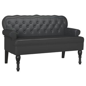 vidaXL Banco Chesterfield Preto 119,5 x 64,5 x 75 cm Couro Sint&eacute;tico