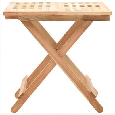 vidaXL Mesa de apoio dobrável madeira de nogueira maciça 50x50x49 cm