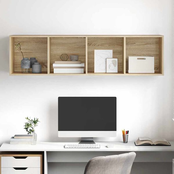 vidaXL Arm&aacute;rio de parede para TV derivados de madeira carvalho sonoma