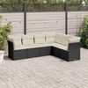vidaXL 6 pcs conjunto sof&aacute;s de jardim c/ almofad&otilde;es vime PE preto