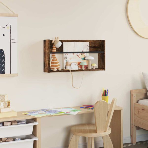 vidaXL Estante de Revistas Carvalho Defumado 60 x 12 x 30 cm