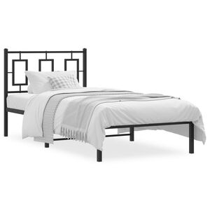 vidaXL Estrutura de cama com cabeceira 90x200 cm metal preto