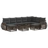 vidaXL Conjunto de Sof&aacute; de Jardim 10 unid. Cinzento vime PE