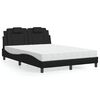 vidaXL Cama Viana com colch&atilde;o 140x190 cm couro artificial preto