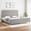 vidaXL Estrutura de cama sem colch&atilde;o 200x200 cm tecido cinzento-claro
