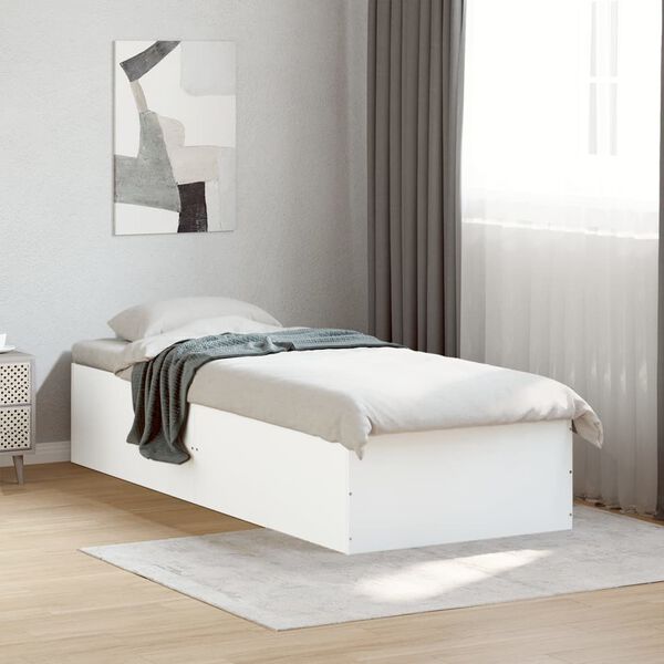 vidaXL Estrutura de cama 90x200 cm derivados de madeira branco