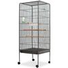 vidaXL Gaiola para p&aacute;ssaros 54x54x146 cm a&ccedil;o preto