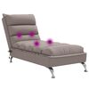 vidaXL Chaise lounge massagem c/ almofad&otilde;es tecido cinza-acastanhado