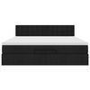 vidaXL Estrutura de cama otomana com colch&atilde;o 160x200 cm tecido preto