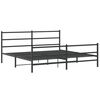 vidaXL Estrutura de cama com cabeceira e p&eacute;s 183x213 cm metal preto
