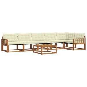 vidaXL Conjunto de Sof&aacute;s para Exterior 7 pcs Natural e Creme