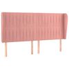 vidaXL Cabeceira cama c/ abas veludo 183x23x118/128 cm rosa