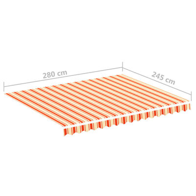 vidaXL Tecido de substituição para toldo 3x2,5 m amarelo e laranja