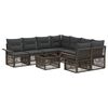 vidaXL Conjunto de Sof&aacute; de Jardim 9 unid. Cinzento vime PE