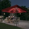 vidaXL Gazebo com cordões de luzes LED 3x3 m vermelho tinto