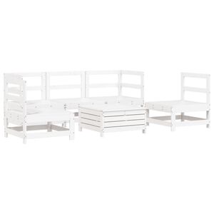 vidaXL 6 pcs conjunto sof&aacute;s de jardim madeira de pinho maci&ccedil;a branco