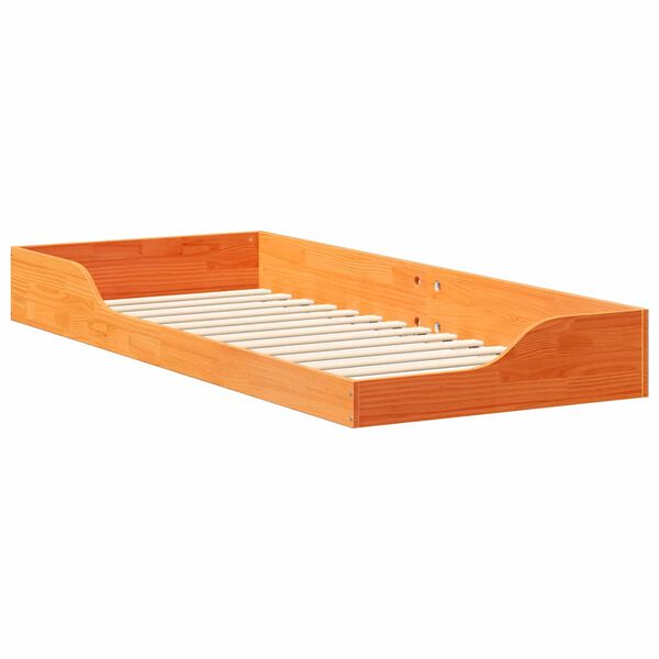 vidaXL Estrutura da Cama Marrom Cera 90 x 220 cm