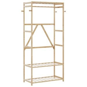 vidaXL Roupeiro com prateleiras 80x40x175 cm bambu