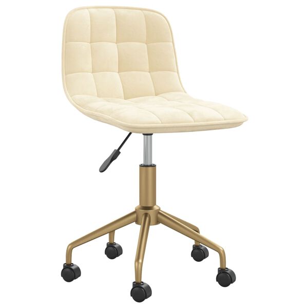 vidaXL Cadeira de jantar girat&oacute;rias 4 pcs veludo cor creme