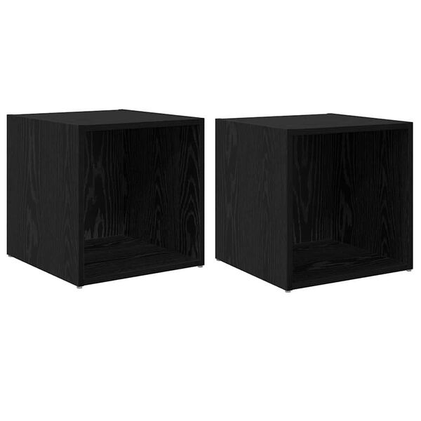 vidaXL Conjunto de m&oacute;vel de TV 2 pcs Preto 37 x 35 x 37,5 cm