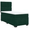 vidaXL Cama com molas/colch&atilde;o 100x200 cm veludo verde-escuro